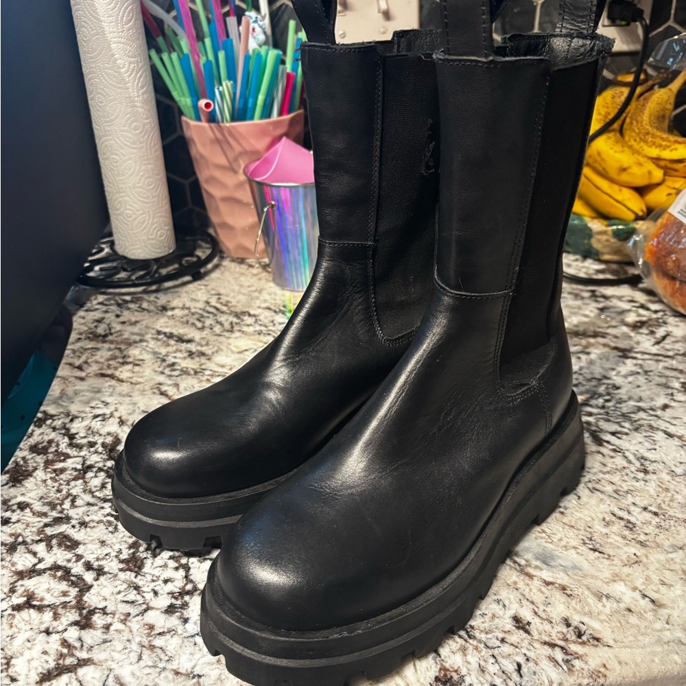 Steve Madden Black Combat Boots
